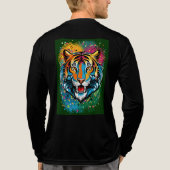 Tigerkopf-Regenbogenfarben-Farbflecken Tri-Blend Shirt (Rückseite)