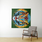 Tigerkopf-Regenbogenfarben-Farbflecken Wandteppich (Beispiel (Horizontal))