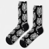 Tigerkopf Socken (Linkes Detail)