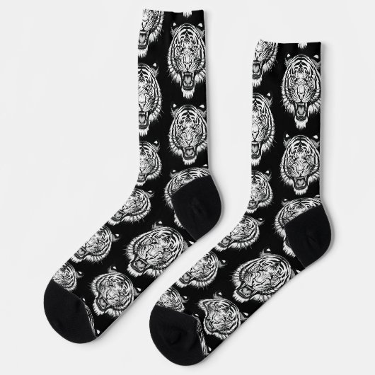 Tigerkopf Socken (Linkes Detail)