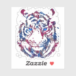 Tigerkopfaufkleber - Retro Tiger Sticker