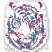 Tigerkopfaufkleber - Retro Tiger Sticker (Vorderseite)