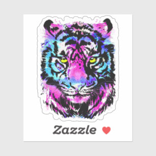 Tigerkopfaufkleber - Rosa Tiger-Aufkleber Aufkleber