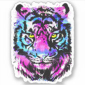 Tigerkopfaufkleber - Rosa Tiger-Aufkleber Aufkleber (Vorderseite)