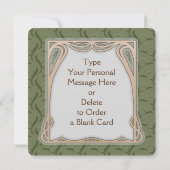 Tigerlilie - Blume bedeutet Vintage Grün Mitteilungskarte (Rückseite)