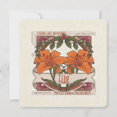 Tigerlilie - Blume bedeutet Vintage Grün Mitteilungskarte (Vorderseite)