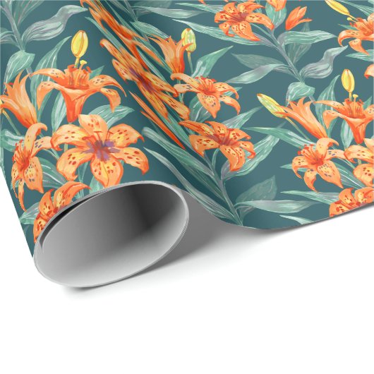 Tigerlilie Geschenkpapier (Rolleneckpunkt)