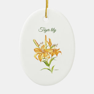 Tigerlilie mit Blume und Keramik Keramik Ornament