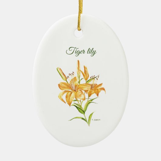 Tigerlilie mit Blume und Keramik Ornament (Vorne)