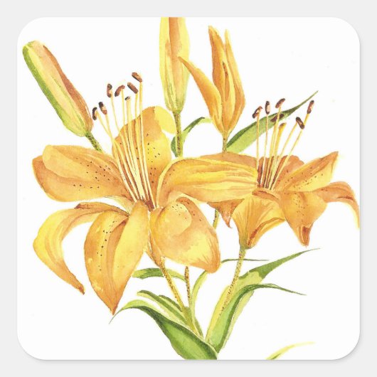 Tigerlilie Quadratischer Aufkleber (Vorderseite)