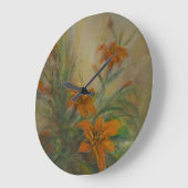 Tigerlilien Große Wanduhr (Winkel)