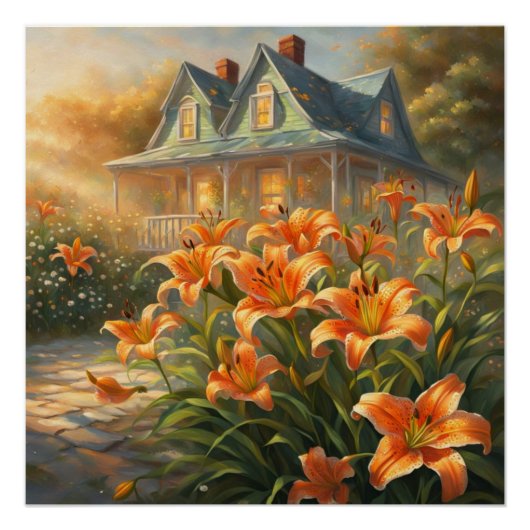 Tigerlilienblüte Poster (Vorderseite)
