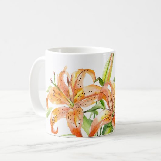 Tigerlililie Blume Tasse (Vorderseite Links)