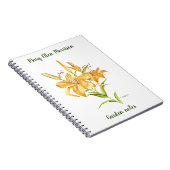 Tigerlily Aquarell-Blume Notizblock (Rechte Seite)