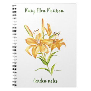 Tigerlily Aquarell-Blume Notizblock
