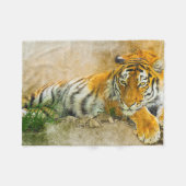 Tigermalerei Fleecedecke (Vorderseite (Horizontal))