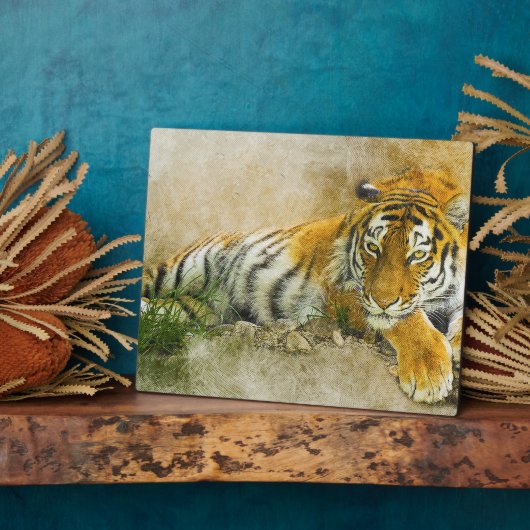 Tigermalerei Fotoplatte (Seite)