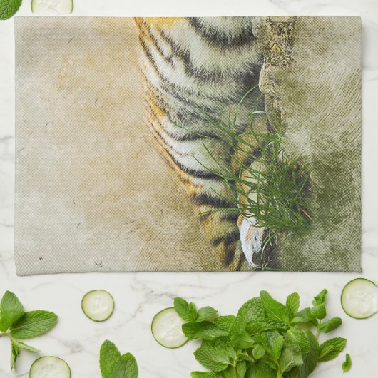 Tigermalerei Geschirrtuch (Gefaltet)