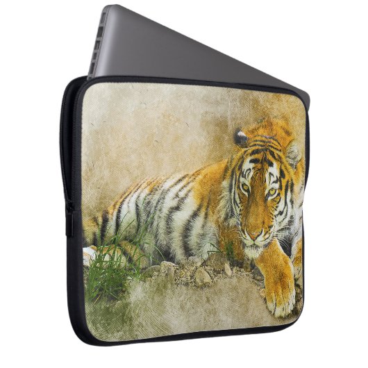 Tigermalerei Laptopschutzhülle (Vorne Rechts)