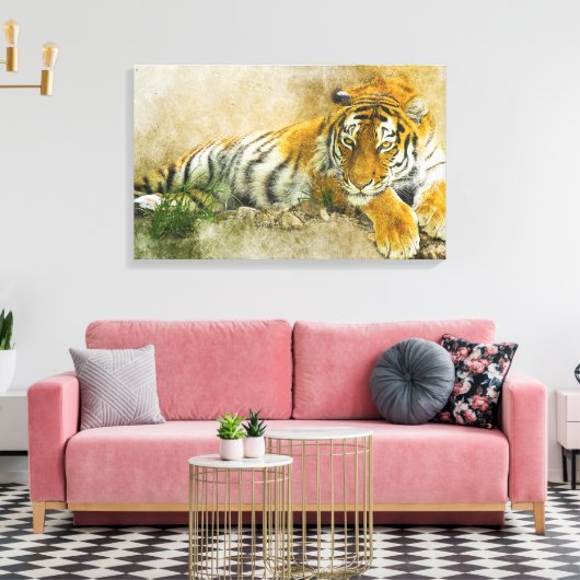 Tigermalerei Leinwanddruck (Insitu (Wohnzimmer))
