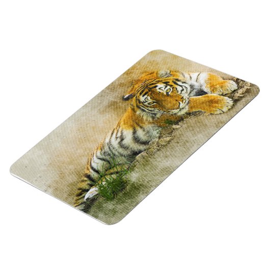 Tigermalerei Magnet (Linke Seite)