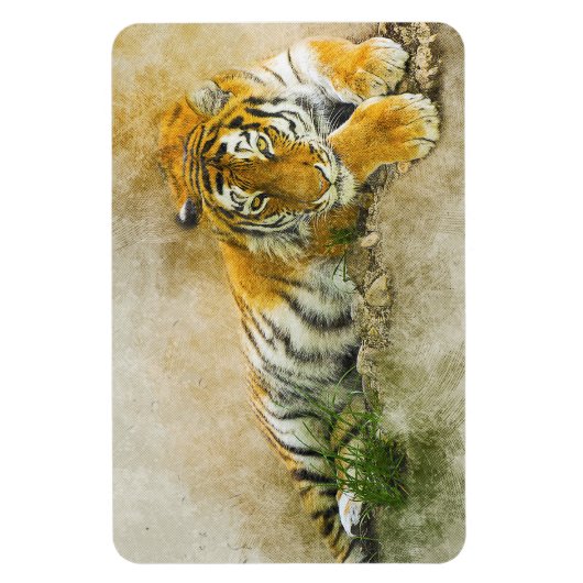 Tigermalerei Magnet (Vertikal)