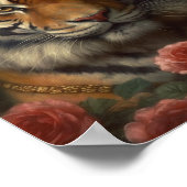 Tigermalerei mit Krone und Rose Poster (Ecke)