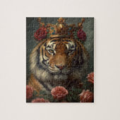 Tigermalerei mit Krone und Rose Puzzle (Vertikal)