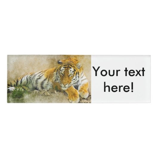 Tigermalerei Namenschild (Vorderseite)