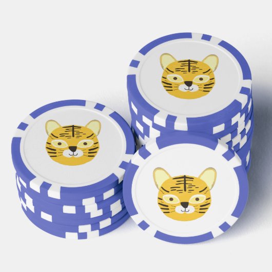 Tigermalerei Pokerchips (Stapel)
