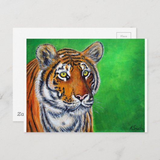 Tigermalerei Postkarte (Vorne/Hinten)