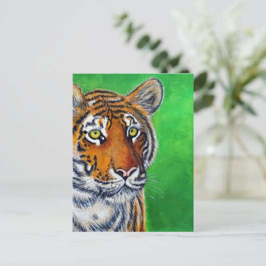 Tigermalerei Postkarte (Stehend Vorderseite)