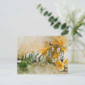 Tigermalerei Postkarte (Stehend Vorderseite)