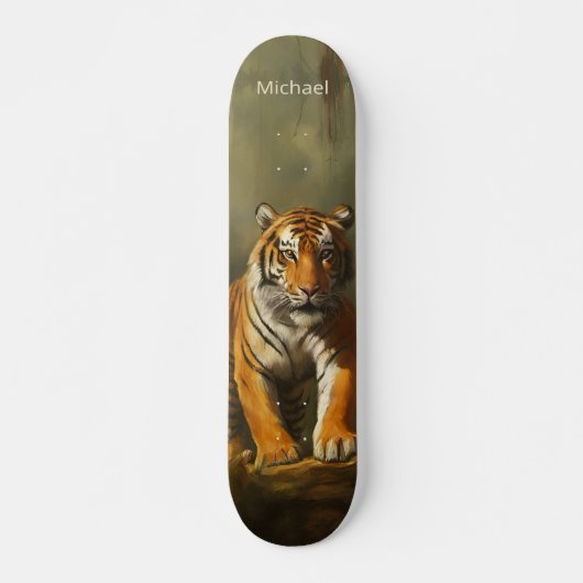 Tigermalerei Skateboard (Vorne)