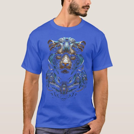 Tigermotiv Kunst retro T-Shirt (Vorderseite)