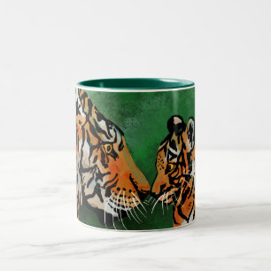 Tigermum und cub Zwei-Tone-Tasse Zweifarbige Tasse