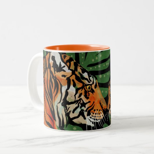 Tigermum und cub Zwei-Tone-Tasse Zweifarbige Tasse (Vorderseite Links)
