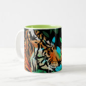 Tigermum und cub Zwei-Tone-Tasse Zweifarbige Tasse (Vorderseite Links)