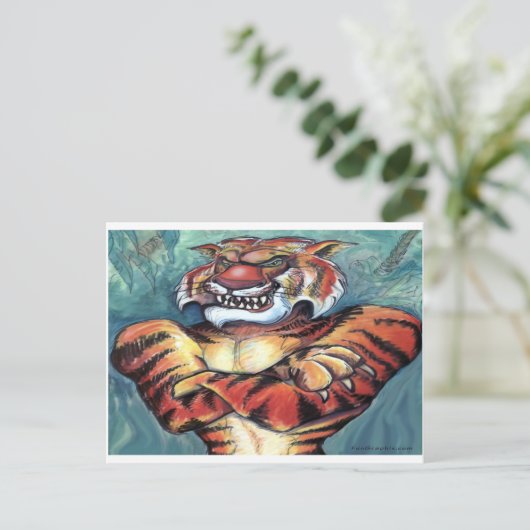 Tigermuskel Postkarte (Stehend Vorderseite)