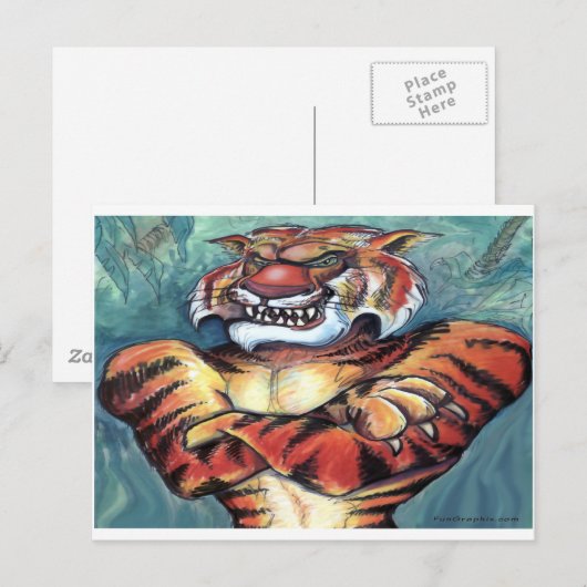 Tigermuskel Postkarte (Vorne/Hinten)