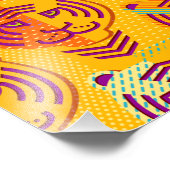 Tigermuster auf dunkelgelbem Hintergrund Fotodruck (Ecke)