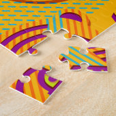 Tigermuster auf dunkelgelbem Hintergrund Puzzle (Seite)