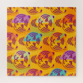 Tigermuster auf dunkelgelbem Hintergrund Puzzle (Horizontal)