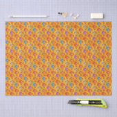 Tigermuster auf dunkelgelbem Hintergrund Seidenpapier (Handwerk)