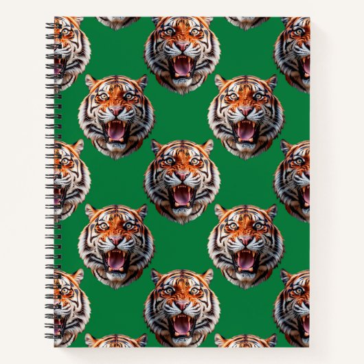 Tigermuster-Design Grün Notizblock (Vorderseite)