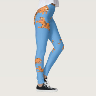 Tigermuster-Design in Himmelblau Leggings