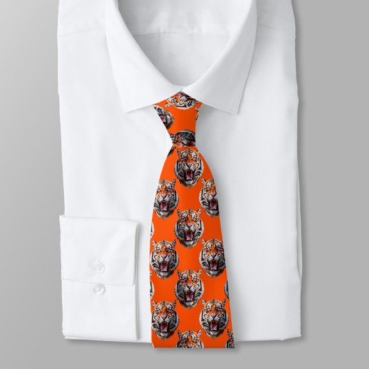 Tigermuster-Design Orange Krawatte