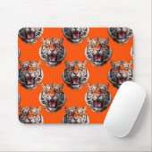 Tigermuster-Design Orange Mousepad (Mit Mouse)