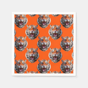 Tigermuster-Design Orange Serviette