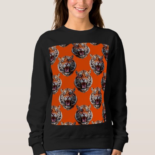 Tigermuster-Design Orange Sweatshirt (Vorderseite)